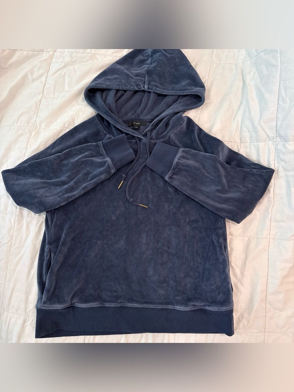 J. Crew Women’s Navy Velour Pullover Hoodie, Size XS
